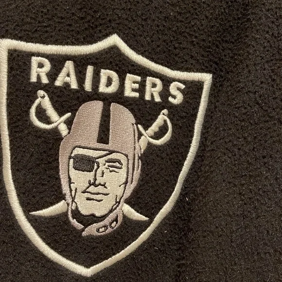 Vintage Oakland Raiders NFL black/windbreaker/fleece jacket size M(10-12) kids - Picture 6 of 9